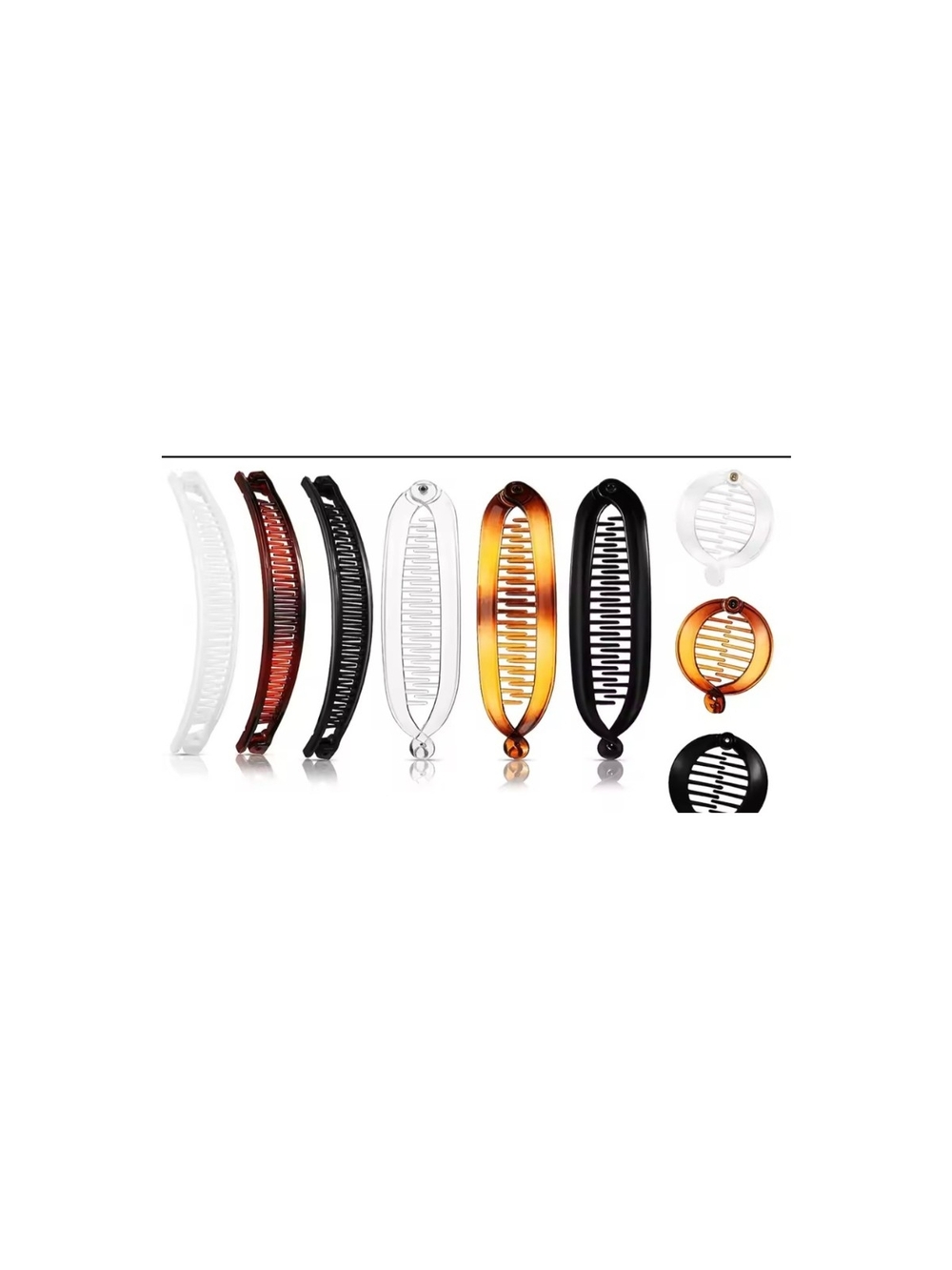 Versatile Banana Hair Clips - Black, White, Tortoise